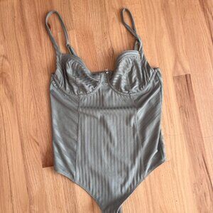 ALLSAINTS green rib bodysuit